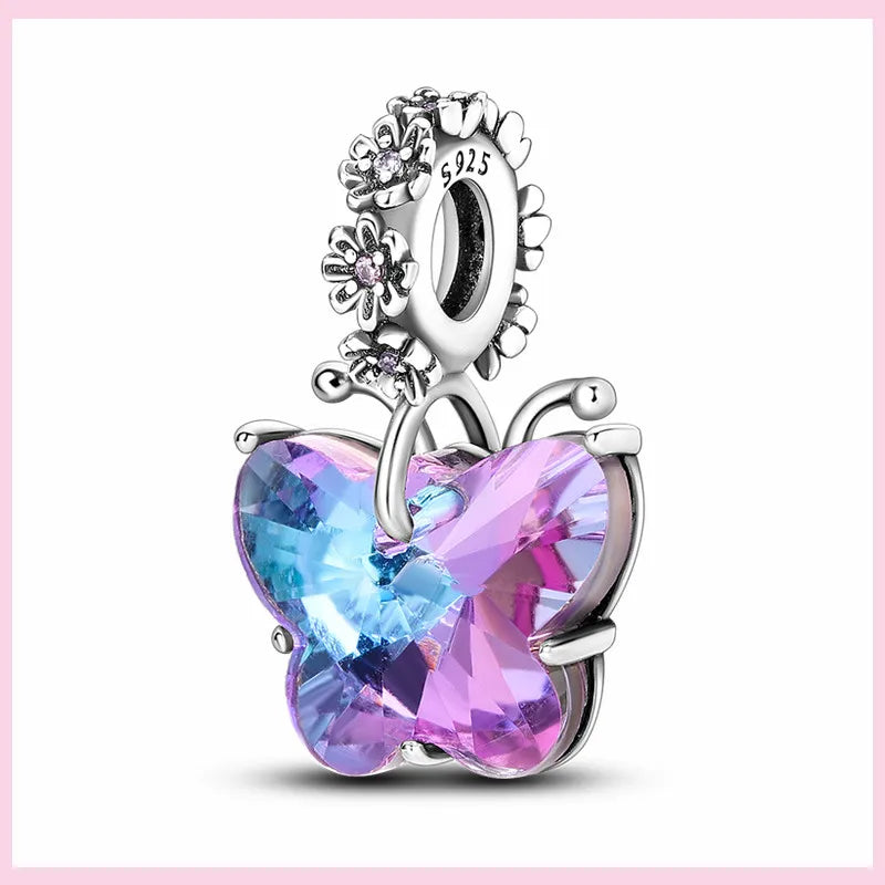 PAMELA 925 Sterling Silver Angel God Of Love Charms Wing Beads DIY For Original Pendant Bracelets Feather Jewelry For Women Gift