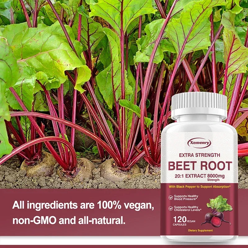 Beet Root Capsules - Heart Support, Promotes Blood Circulation, Supports Blood Pressure, Digestive, Immune System