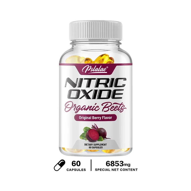 Nitric Oxide Capsules - with Beetroot, Helps Build Muscle, Supports Blood Flow, Circulation, Support Energy, Strength, Endurance