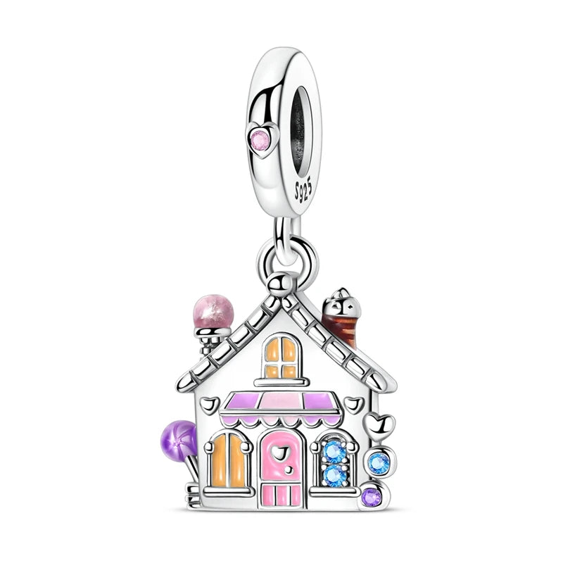 PAMELA 925 Sterling Silver Angel God Of Love Charms Wing Beads DIY For Original Pendant Bracelets Feather Jewelry For Women Gift