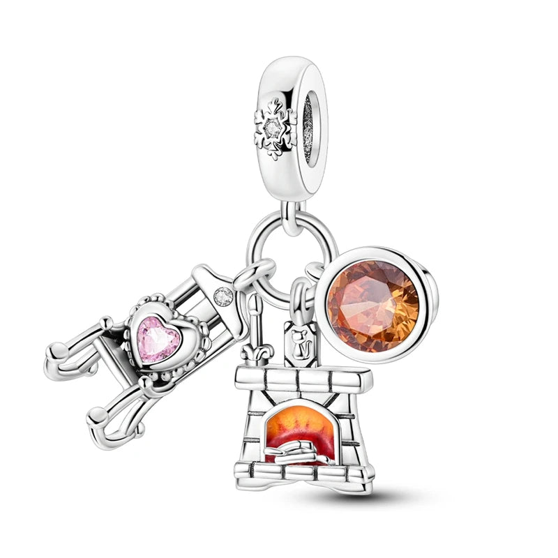 PAMELA 925 Sterling Silver Angel God Of Love Charms Wing Beads DIY For Original Pendant Bracelets Feather Jewelry For Women Gift
