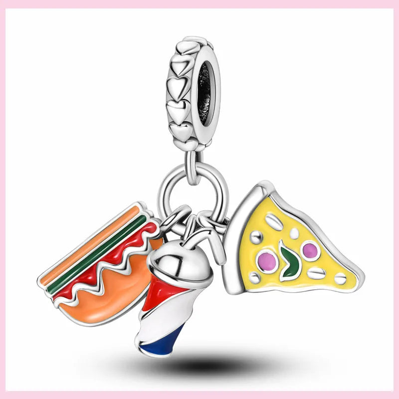 PAMELA 925 Sterling Silver Angel God Of Love Charms Wing Beads DIY For Original Pendant Bracelets Feather Jewelry For Women Gift