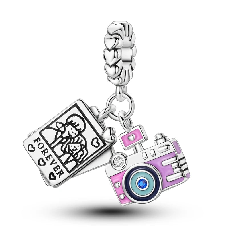 PAMELA 925 Sterling Silver Angel God Of Love Charms Wing Beads DIY For Original Pendant Bracelets Feather Jewelry For Women Gift