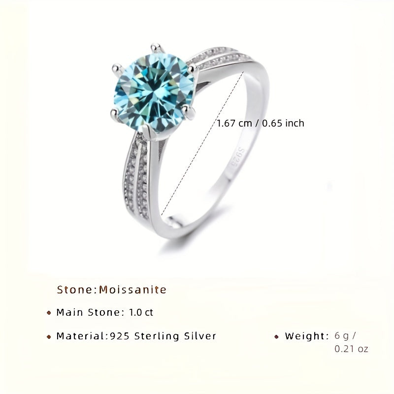 Original Tancise 925 Pure Silvery Ring with Moissanite Diamond and Certificate, Exquisite Jewelry for Women's Engagement Ring