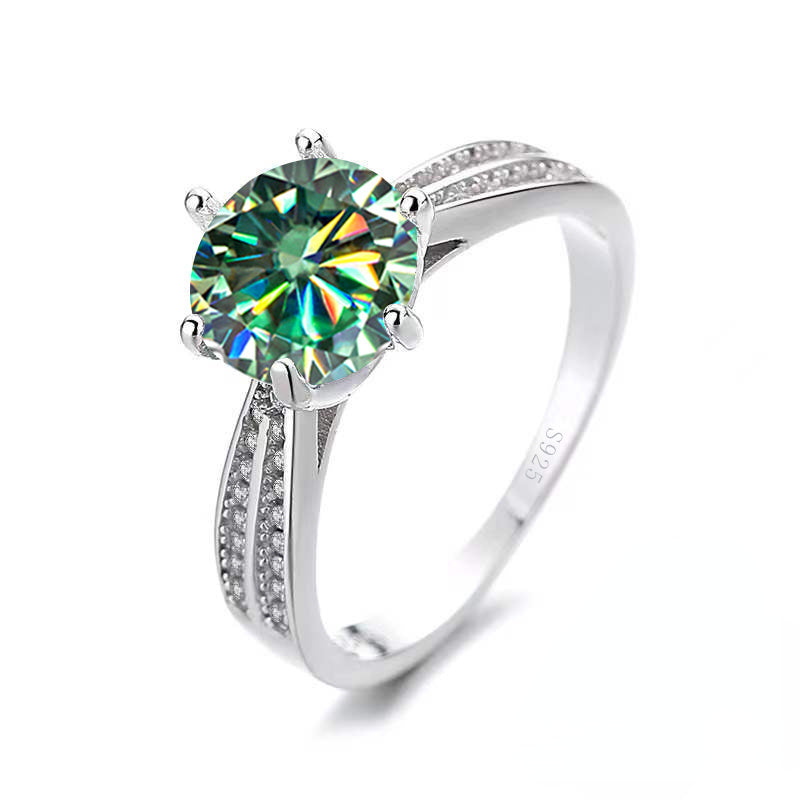 Original Tancise 925 Pure Silvery Ring with Moissanite Diamond and Certificate, Exquisite Jewelry for Women's Engagement Ring