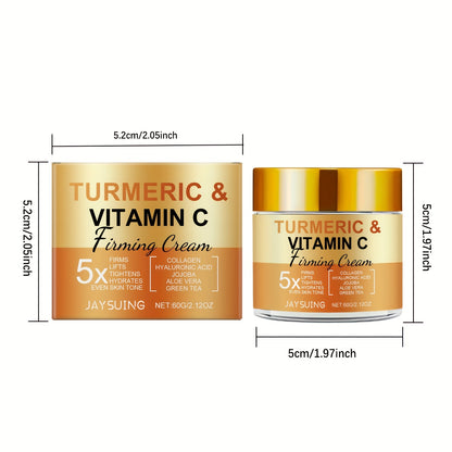 2 Boxes Of Turmeric & Vitamin C Firming Cream With Collagen, Moon Orange, Vitamin E - Suitable For All Skin Types, Vitamin A Acid For Moisturizing, Firming And Evening Out Skin Tone, Korean Skincare
