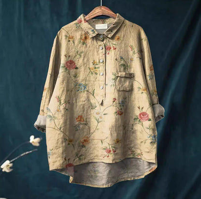 New Leisure Vacation Animal Print Hawaiian Long Sleeved Shirt