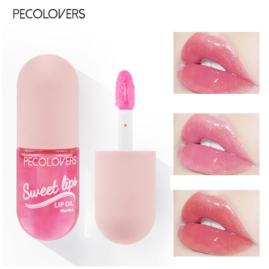 3 colors Moisturizing Capsule Lip Gloss in Peach and Strawberry Flavors - Smudge-Proof and Waterproof Lipstick for a Shiny, Long-Lasting Look Valentine's Day Gifts