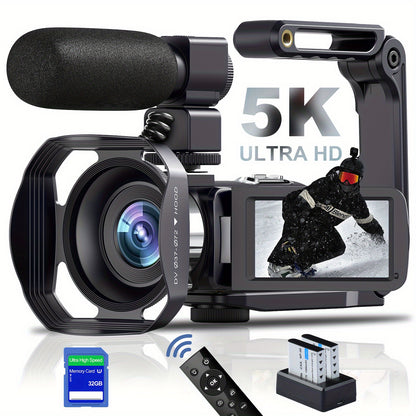 5K 30fbs camera Ultra HD camera has a 3.0-inch ultra-clear touch screen to support charging and recording, HDMI-OUT to support external MIC-IN to take pictures of 64 million pixels, and 5k ultra HD video digital camera.
