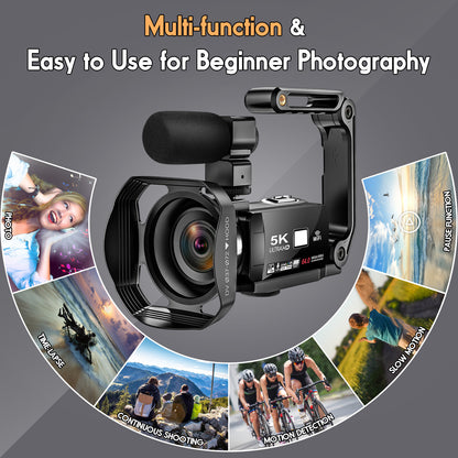 5K 30fbs camera Ultra HD camera has a 3.0-inch ultra-clear touch screen to support charging and recording, HDMI-OUT to support external MIC-IN to take pictures of 64 million pixels, and 5k ultra HD video digital camera.