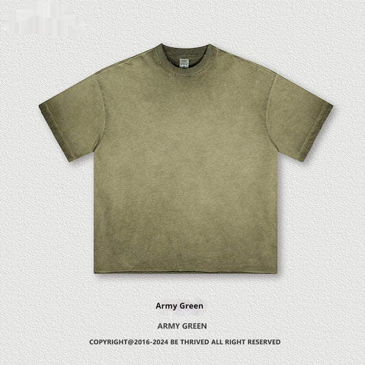 Summer Loose Men's Clothing T-shirt Washed Old
