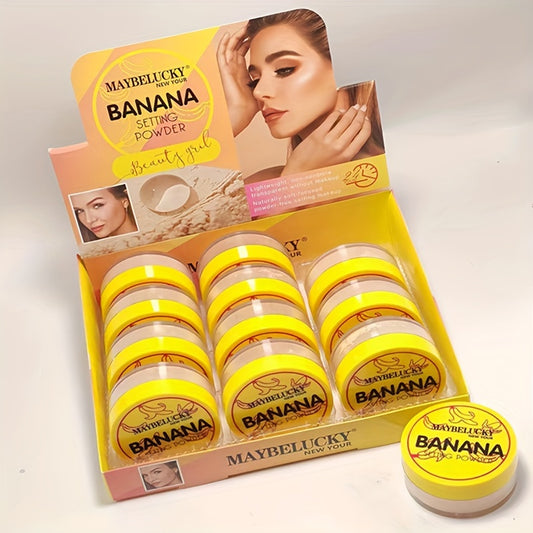 Banana Yellow Loose Setting Powder - Achieve Flawless Matte Finish, Minimize Pores and Fine Lines, Oil Control, Long-Lasting, Natural-Looking Makeup for All Skin Tones and Types