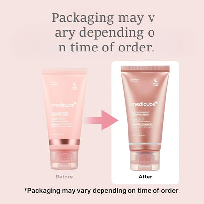 Medicube-Bio Collagen Overnight Mask with Brush - Elasticity and Moisturizing Care, Contains Collagen - Korean Skincare Product, 2.53oz