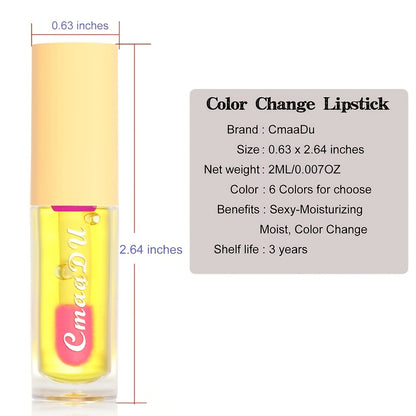 Vibrant Color Changing Lip Glaze Gel - Long Lasting, Moisturizing, Waterproof, Nourishing Lipstick for All Skin Types, Perfect Valentines Day Gift for Women
