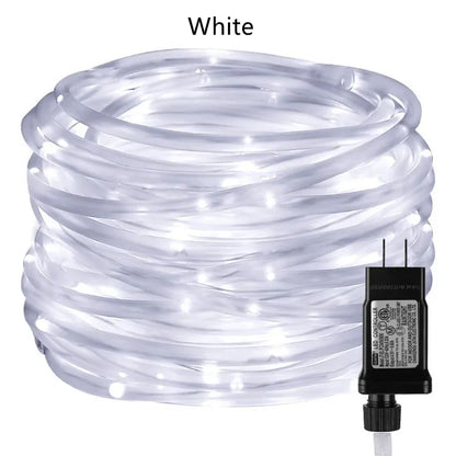 Christmas Decoration 2025 Outdoor Street Garland Winter Festoon Led Tube Rope String Light Plug-Operated 10/20/30/40M New Year