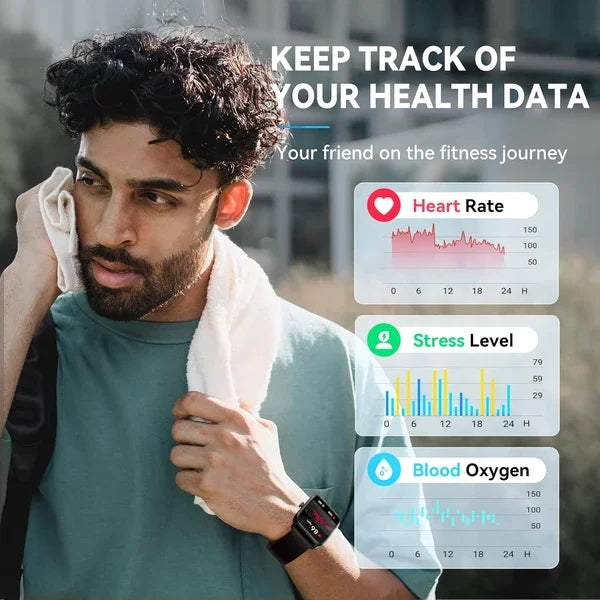 Alexa Built-In Smart Watch for Men Fitness Tracker Heart Rate Sleep SpO2 Monitor 100 Sport Modes 5ATM Waterproof Compatible IOS