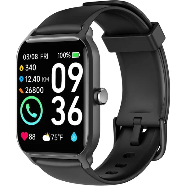 Alexa Built-In Smart Watch for Men Fitness Tracker Heart Rate Sleep SpO2 Monitor 100 Sport Modes 5ATM Waterproof Compatible IOS