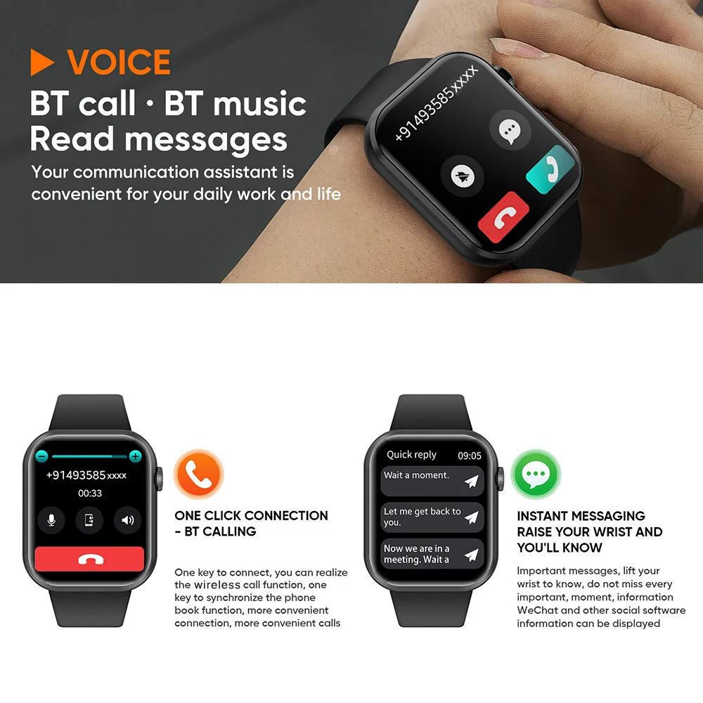 SENBONO Life3  Smart Watch Men square HD Screen Blue Tooth Call Heart Rate Water Proof Sport Smartwatch Women for IOS Android
