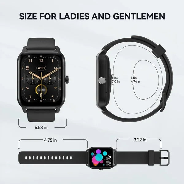 Alexa Built-In Smart Watch for Men Fitness Tracker Heart Rate Sleep SpO2 Monitor 100 Sport Modes 5ATM Waterproof Compatible IOS