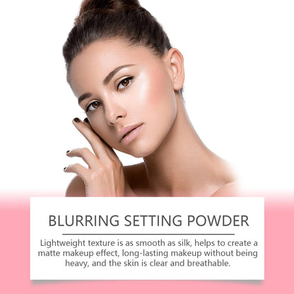 Eelhope Setting powder with brush， Natural Makeup Light, Delicate Breathable Fit Dry And Wet Dual Use Powder Lasting Makeup