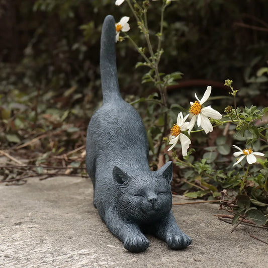 Whimsy Cat Resin Cat Stretching Statue, Ornament for Home Decor, Versatile Indoor Figurine, Ideal Christmas Gift Home Decor