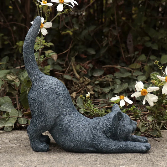 Whimsy Cat Resin Cat Stretching Statue, Ornament for Home Decor, Versatile Indoor Figurine, Ideal Christmas Gift Home Decor