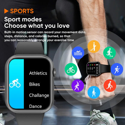 SENBONO Life3  Smart Watch Men square HD Screen Blue Tooth Call Heart Rate Water Proof Sport Smartwatch Women for IOS Android