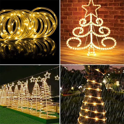 Street Garland Christmas Decorations For Home 2025 Festoon Led Tube Rope String Light Plug-Operated 10/20/30/40M New Year 2025