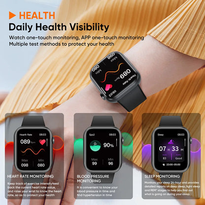 SENBONO Life3  Smart Watch Men square HD Screen Blue Tooth Call Heart Rate Water Proof Sport Smartwatch Women for IOS Android