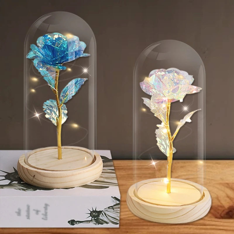 Valentine's Day LED Simulation Rose Flower Light Beautiful Realistic Looking Night Light Rose Eternal Flower Party Supplies