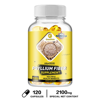 Psyllium Fiber Capsules - Organic Fiber Supplement - Supports Healthy Digestive System, Colon Cleansing