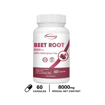 Beetroot Capsules 8000mg - Supports Heart Health, Promotes Digestive Health, and Improves Immunity