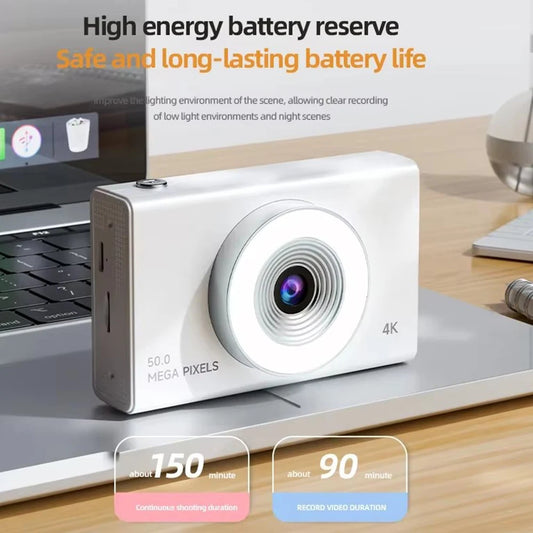 Digital Camera 4K High-definition Camera 50 Million Pixels Autofocus Portable Retro Camera CCD Travel Student Camera