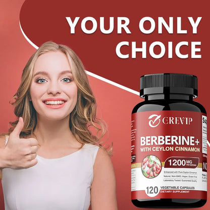 Berberine with Ceylon Cinnamon Capsules - Supports Heart Health, Gastrointestinal Health, Digestion Support, Immune Support