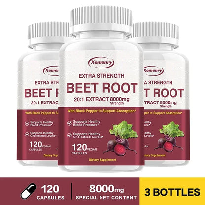 Beet Root Capsules - Heart Support, Promotes Blood Circulation, Supports Blood Pressure, Digestive, Immune System