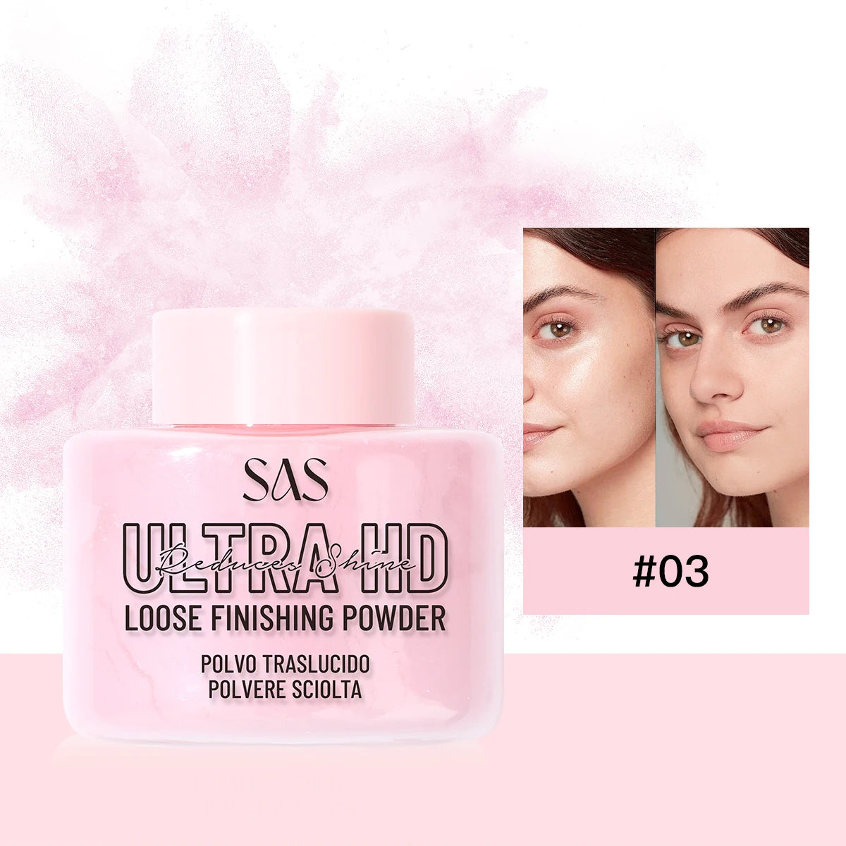Setting powder, oil-control matte makeup effect, long-lasting waterproof, brightens skin tone, creates a perfect makeup