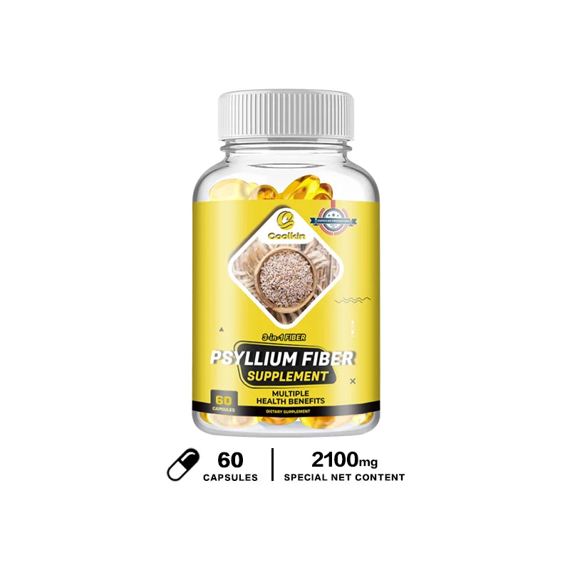 Psyllium Fiber Capsules - Organic Fiber Supplement - Supports Healthy Digestive System, Colon Cleansing