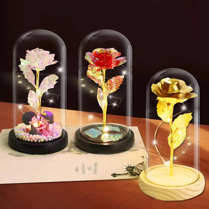 Valentine's Day LED Simulation Rose Flower Light Beautiful Realistic Looking Night Light Rose Eternal Flower Party Supplies