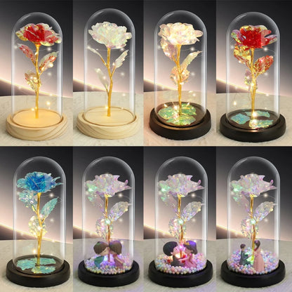 Valentine's Day LED Simulation Rose Flower Light Beautiful Realistic Looking Night Light Rose Eternal Flower Party Supplies