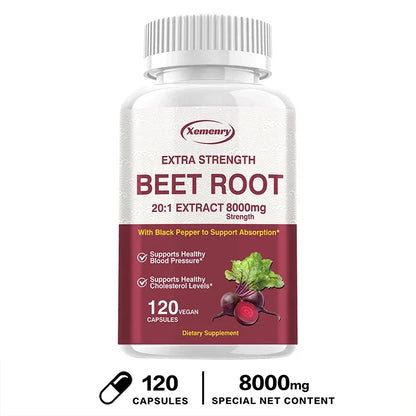 Beet Root Capsules - Supports Blood Pressure, Athletic Performance, Digestive, Immune System