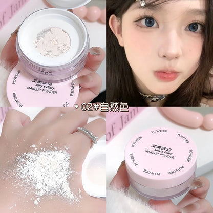 Air Setting Loose Powder Transparent White Long Lasting Matte Finish Makeup Oil Control Coverage Face Powder Cosmetics With Puff