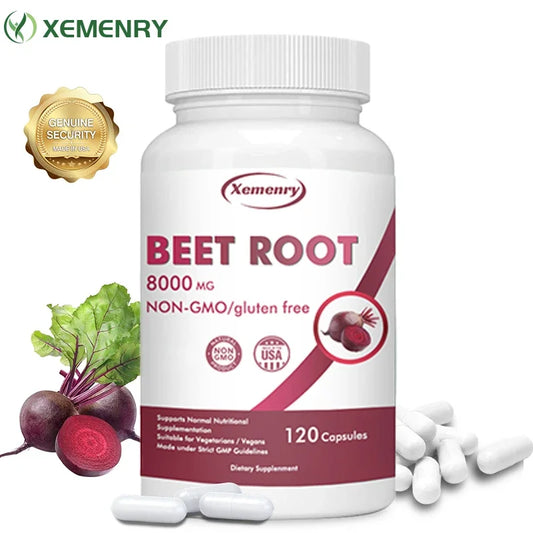 Beetroot Capsules 8000mg - Supports Heart Health, Promotes Digestive Health, and Improves Immunity