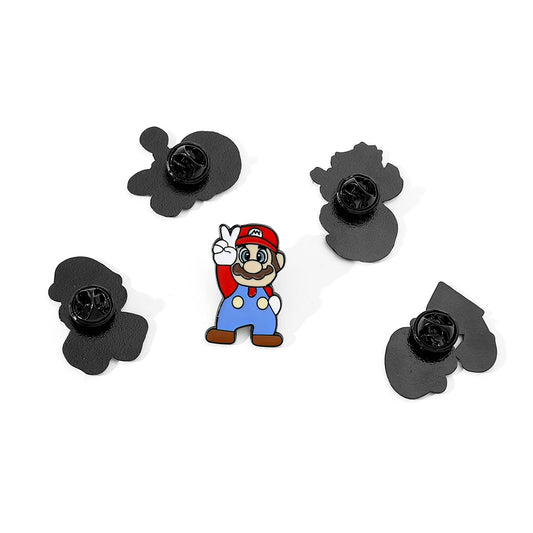 5 Pcs Creative Games SuperMario Metal Brooch Handsome Luigi enamel lapel Backpack Clothing Drop Oil Pin Jewelry Accessories Gift
