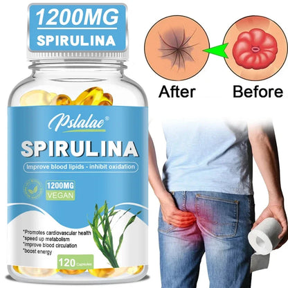 Organic Spirulina Capsules | Provide Immune, Antioxidant and Energy Support Nutritious Super Green VegetableSupplement
