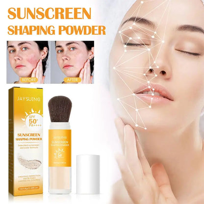 8g Sunscreen Setting Powder SPF 50+ PA+++ Translucent Finishing Powder, Oil Control UV Protection Makeup Powder with Puff