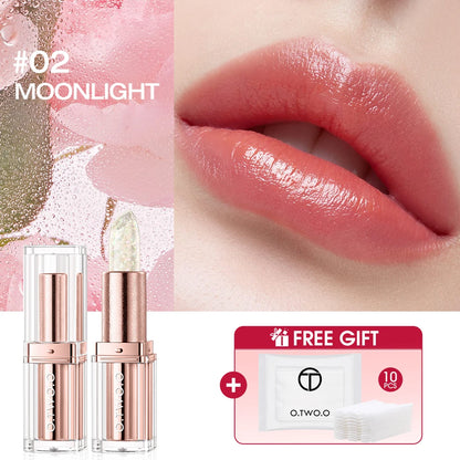 O.TWO.O Color Changing Lipstick 3-in-1 Lip Blam Transferproof Long Lasting Non-Sticky Moisturizing Glossy Shine Lip Gloss Makeup