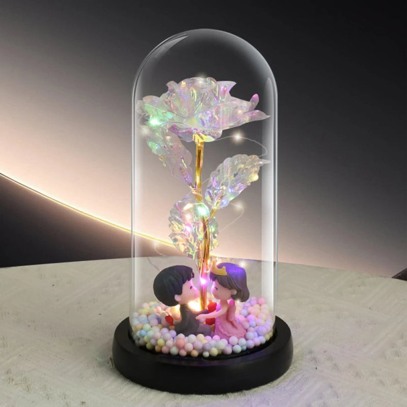Valentine's Day LED Simulation Rose Flower Light Beautiful Realistic Looking Night Light Rose Eternal Flower Party Supplies