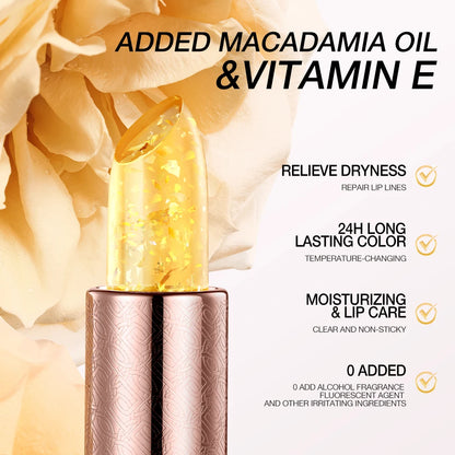 O.TWO.O Color Changing Lipstick 3-in-1 Lip Blam Transferproof Long Lasting Non-Sticky Moisturizing Glossy Shine Lip Gloss Makeup