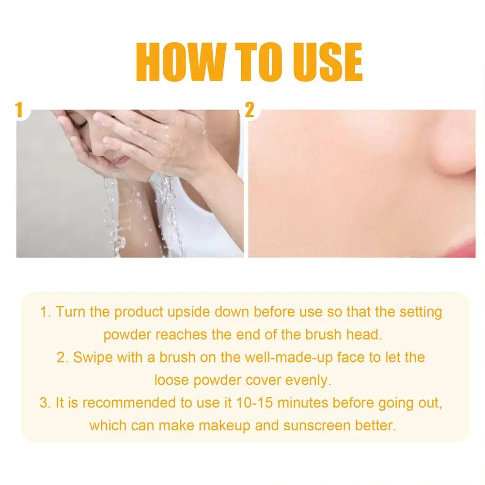 8g Sunscreen Setting Powder SPF 50+ PA+++ Translucent Finishing Powder, Oil Control UV Protection Makeup Powder with Puff