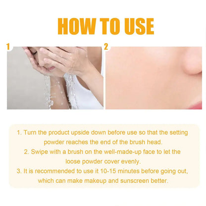 8g Sunscreen Setting Powder SPF 50+ PA+++ Translucent Finishing Powder, Oil Control UV Protection Makeup Powder with Puff